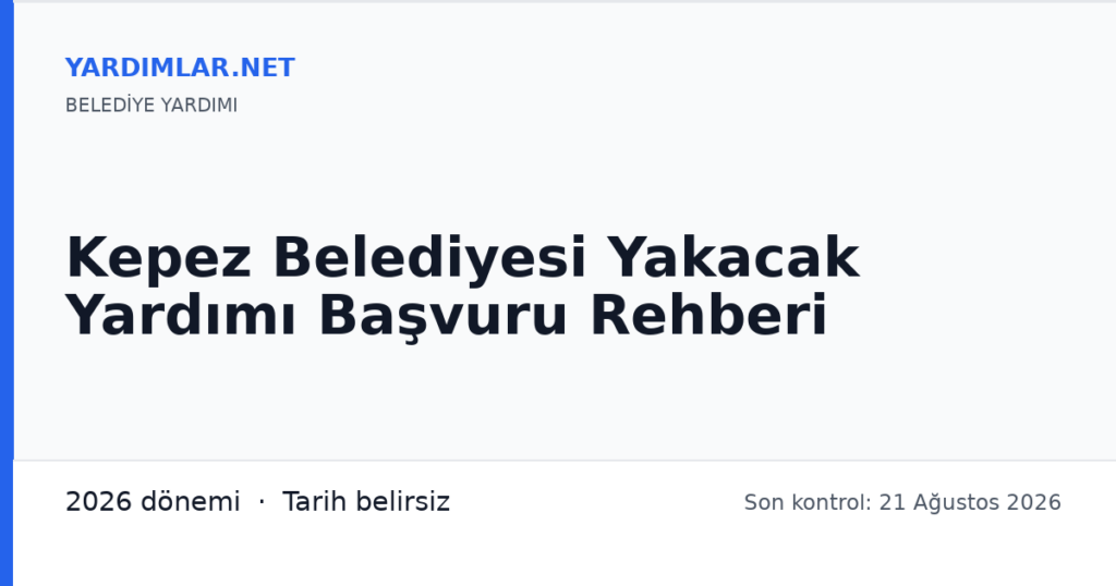 Kepez Belediyesi Yakacak Yardımı Başvuru Rehberi