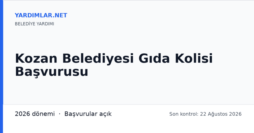 Kozan Belediyesi Gıda Kolisi Başvurusu