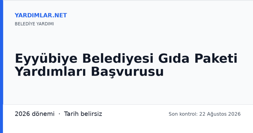 Eyyübiye Belediyesi Gıda Paketi Yardımları Başvurusu
