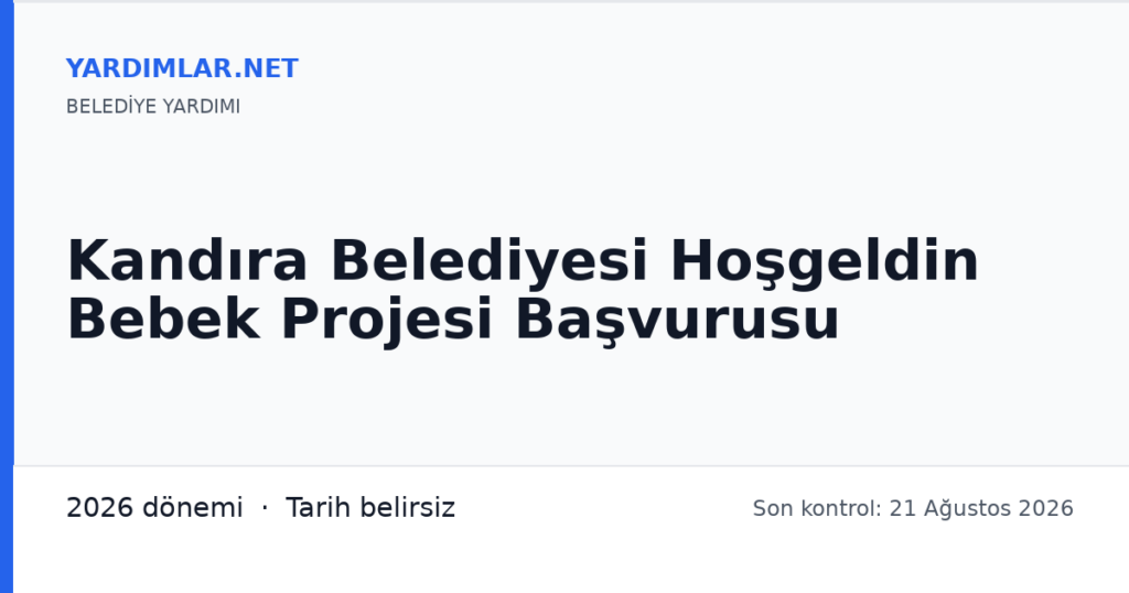 Kandıra Belediyesi Hoşgeldin Bebek Projesi Başvurusu