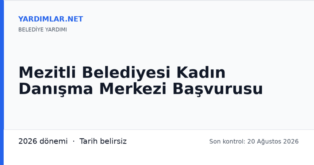 Mezitli Belediyesi Kadın Danışma Merkezi Başvurusu