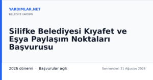 Silifke Belediyesi Kıyafet ve Eşya Paylaşım Noktaları Başvurusu