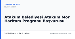 Atakum Belediyesi Atakum Mor Haritam Programı Başvurusu