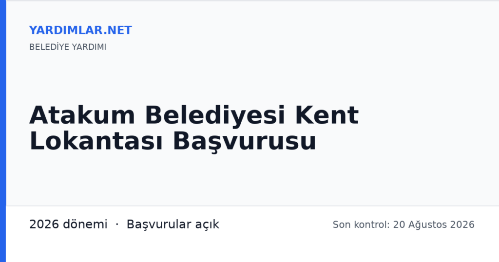Atakum Belediyesi Kent Lokantası Başvurusu