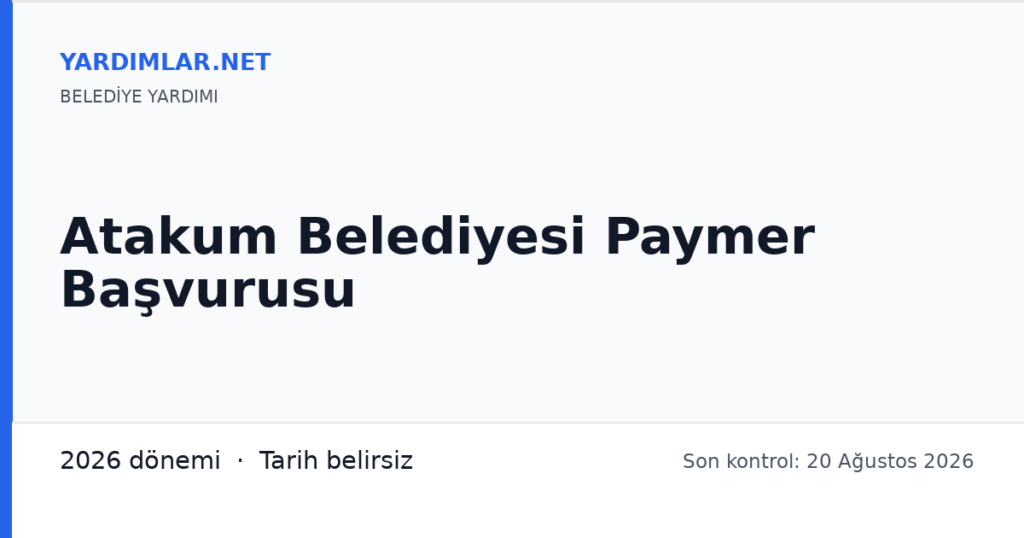 Atakum Belediyesi Paymer Başvurusu