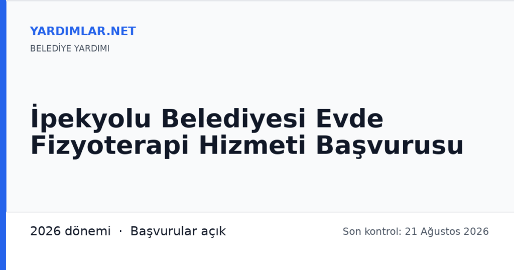 İpekyolu Belediyesi Evde Fizyoterapi Hizmeti Başvurusu