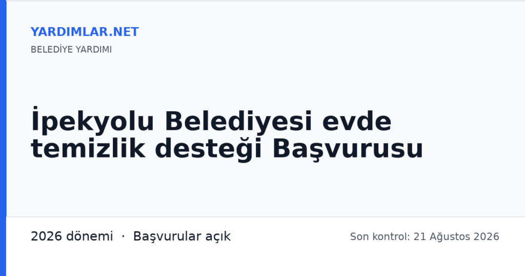 İpekyolu Belediyesi evde temizlik desteği Başvurusu