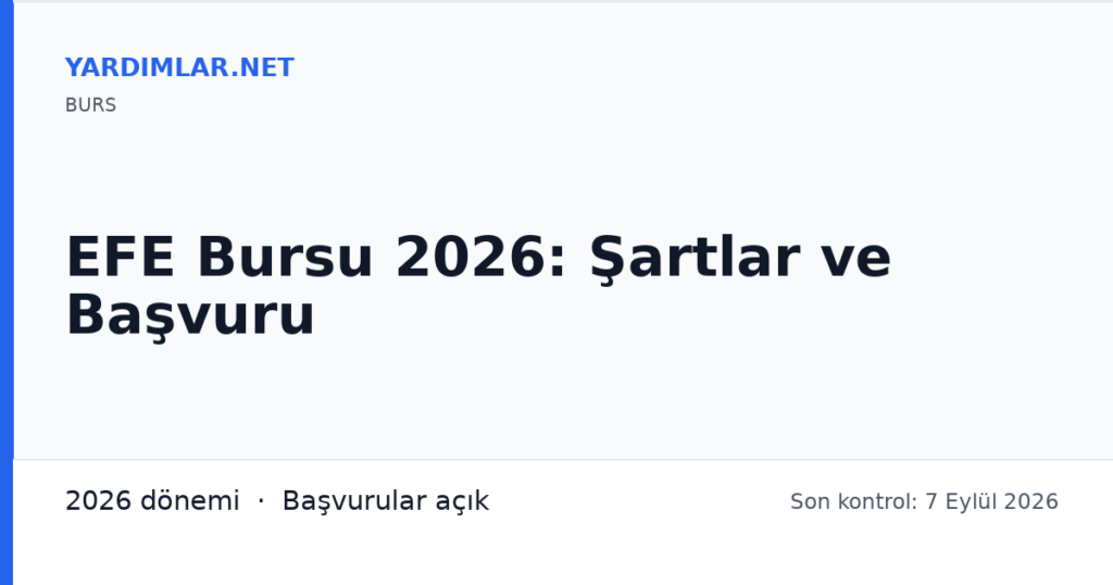 EFE Bursu 2026: Şartlar ve Başvuru