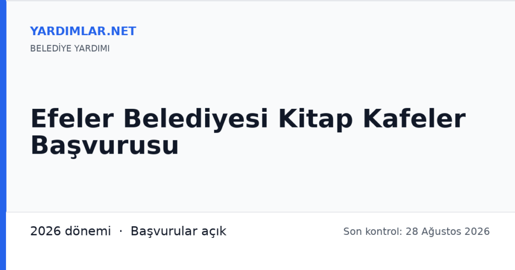 Efeler Belediyesi Kitap Kafeler Başvurusu