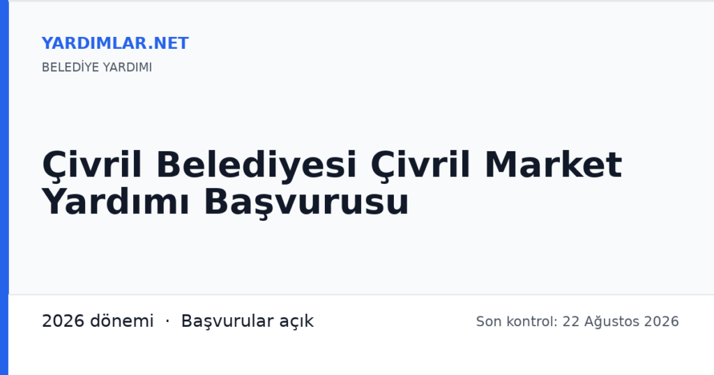 Çivril Belediyesi Çivril Market Yardımı Başvurusu