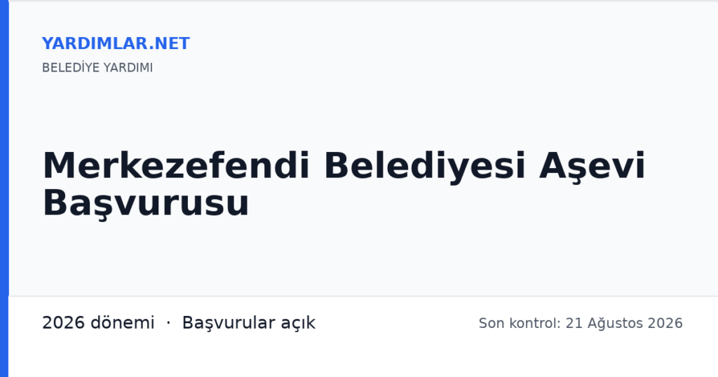 Merkezefendi Belediyesi Aşevi Başvurusu