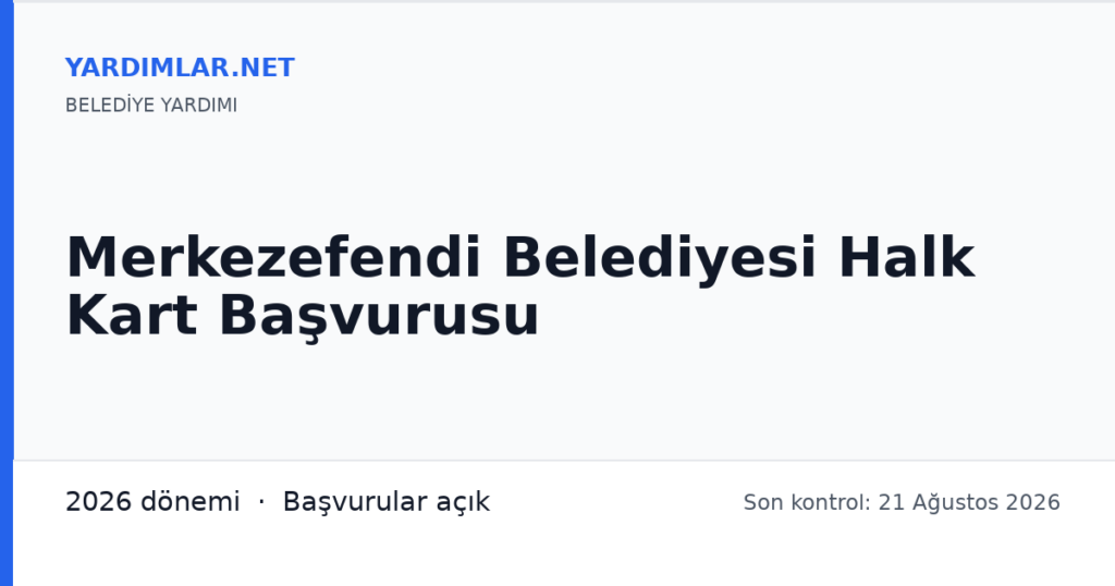 Merkezefendi Belediyesi Halk Kart Başvurusu
