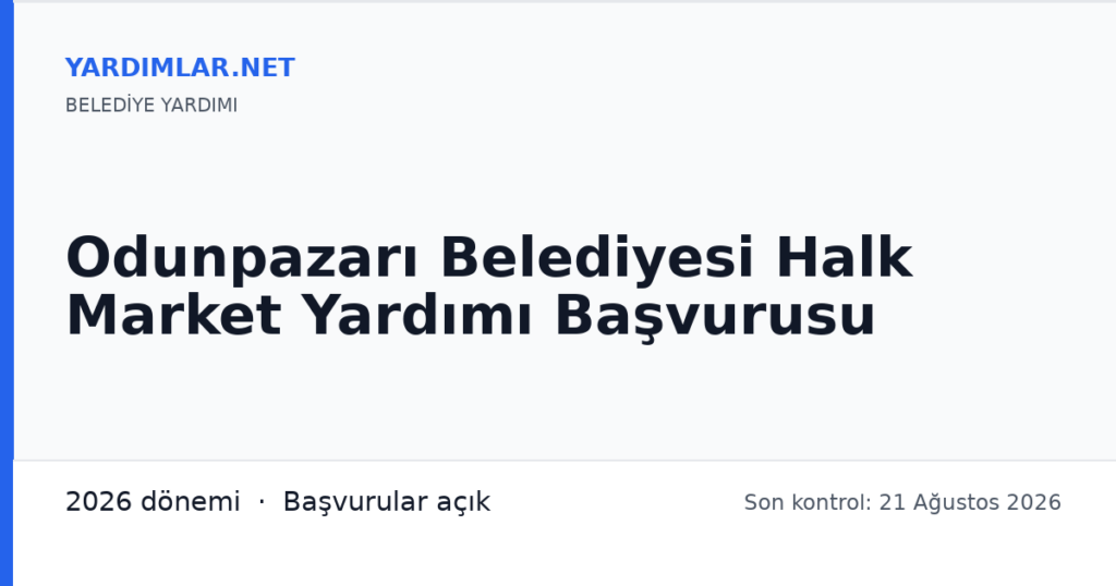 Odunpazarı Belediyesi Halk Market Yardımı Başvurusu