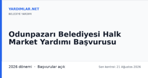 Odunpazarı Belediyesi Halk Market Yardımı Başvurusu