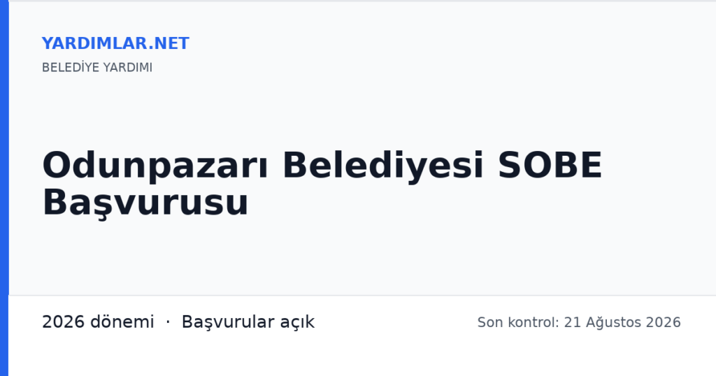 Odunpazarı Belediyesi SOBE Başvurusu